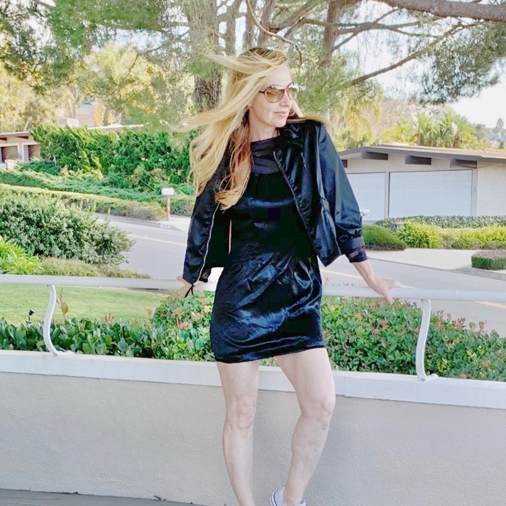 Black Elle jacket with Black Mini Dress!